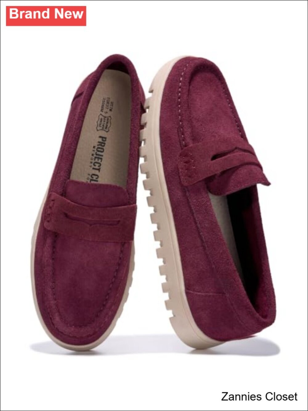 ✨ Leather Slip-On Loafers Mocc Women Comfort Cushioned Memory Foam Non Slip